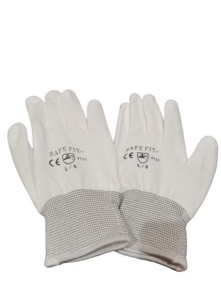 PALM FIT WHITE WITH PU PALM COATED GLOVE
