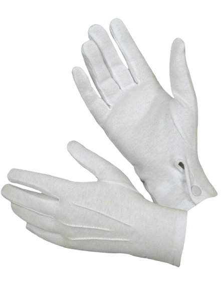 WHITE COTTON BUTTON GLOVE